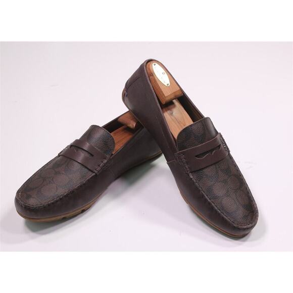 Coach Men's Mott Driver Brown Monogram Loafers Leather US 11 D Eu 44.5 - Picture 8 of 11